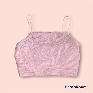 Pink cropped tank top